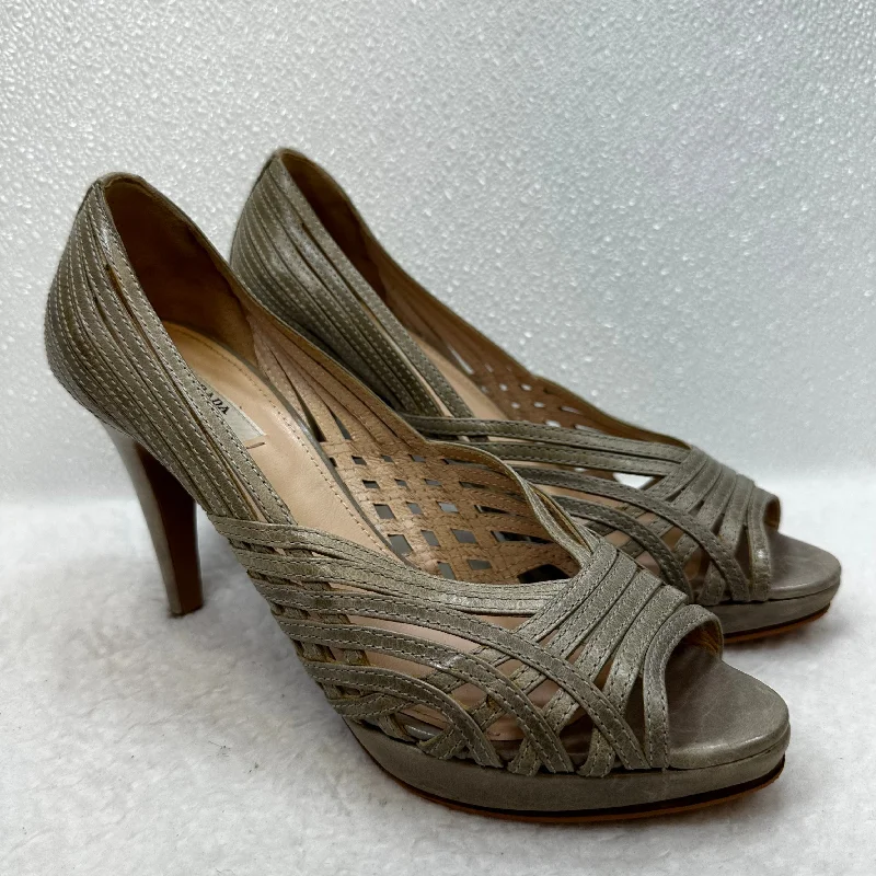 Shoes Heels Stiletto By Prada In Taupe size 39